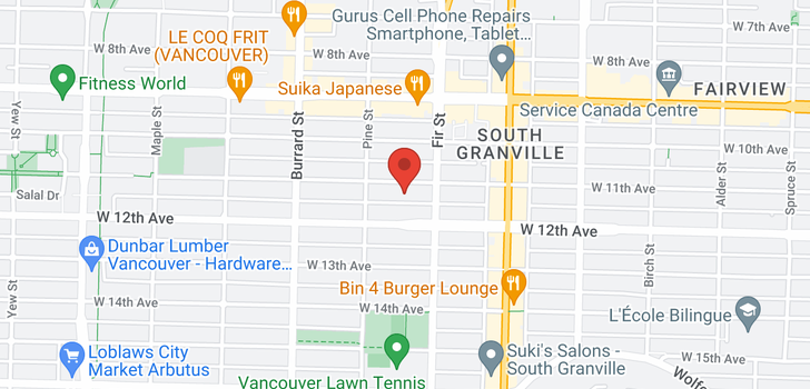 map of 103 1640 W 11TH AVENUE